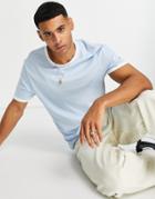 Asos Design T-shirt With Contrast Ringer In Blue And White-multi