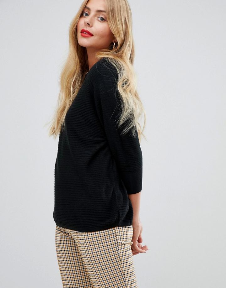Jdy Mathison 3/4 Sleeve Sweater - Black