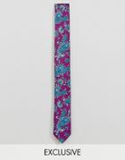 Reclaimed Vintage Inspired Skinny Tie In Purple Paisley - Purple