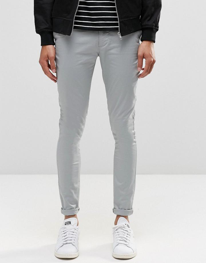 Asos Extreme Super Skinny Chinos In Pale Blue - Belgian Block