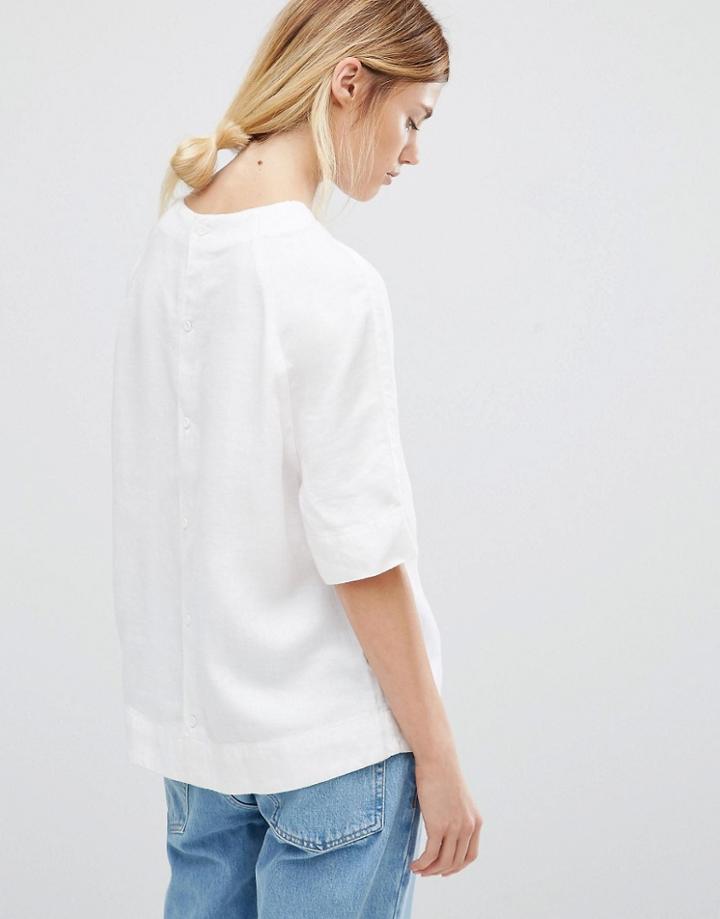 Waven Inca Button Back Top - White