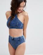 Lazy Oaf Jean Bikini Bottoms - Blue