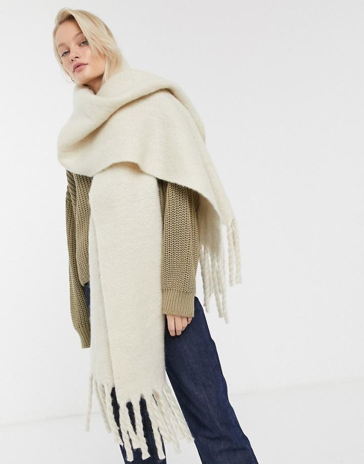 Weekday Mind Oversized Blanket Scarf In Off-white
