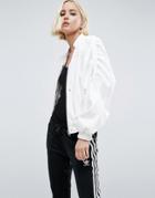 Asos 80s Statement Leather Look Jacket - White