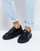 Puma X Fenty Creepers In Crackled Leather - Black