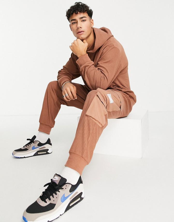 Topman Cargo Sweatpants In Brown - Part Of A Set