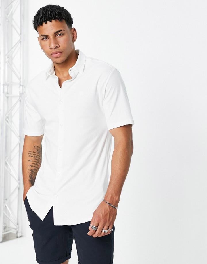 River Island Short Sleeve Jersey Muscle Shirt In White