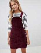 Brave Soul Alexa Overall Dress In Cord - Red