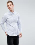 Tommy Hilfiger Stripe Oxford Shirt With Stretch In Slim Fit In Blue/white - Blue