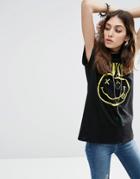 Asos Boyfriend T-shirt With Nirvana Print - Black
