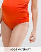 Asos Maternity Wrap Over Deep Bikini Bottom - Orange