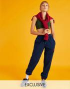 New Balance Logo Sweatpants In Navy- Exclusive To Asos