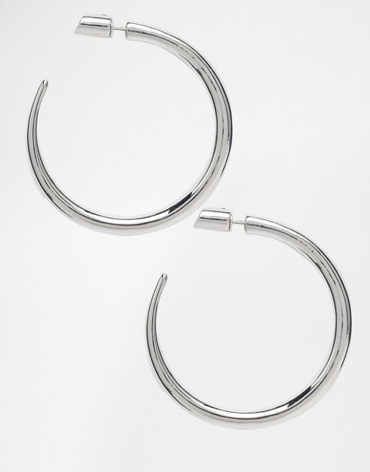 Weekday Point Hoop Earrings - Silver