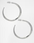 Weekday Point Hoop Earrings - Silver
