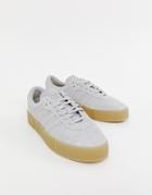 Adidas Originals Samba Rose Sneakers In Gray With Gum Sole - Gray