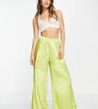 Collective The Label Exclusive Tailored Wide Leg Pants In Lime Green