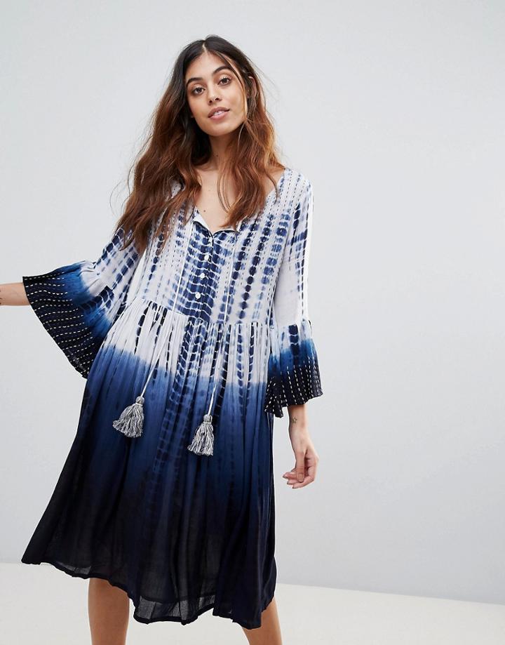French Connection Vacation Wave Tie Dye Tunic Dress