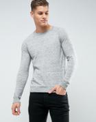 Asos Raglan Sleeve Sweater In Gray Cotton - Gray