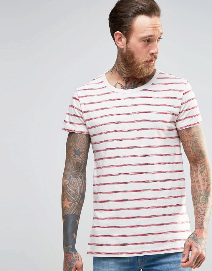 Lee Stripe Print T-shirt - Red
