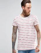 Lee Stripe Print T-shirt - Red