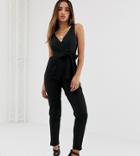Outrageous Fortune Tie Waist Jumpsuit-black