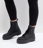 Asos Design Attitude Wide Fit Chunky Lace Up Boots