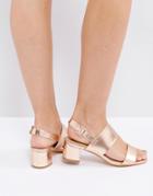 Truffle Kitten Heel Sandal - Copper