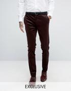 Only & Sons Super Skinny Suit Pant In Cord - Red