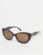 Versace Womens Cat Eye Sunglasses In Brown