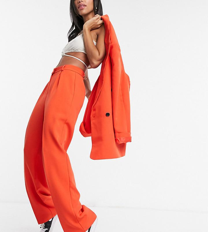 Collusion Tailored Straight Leg Pants In Red