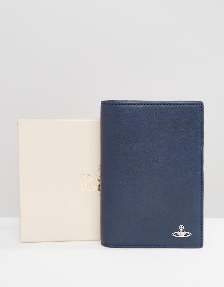 Vivienne Westwood Leather Passport Holder - Blue
