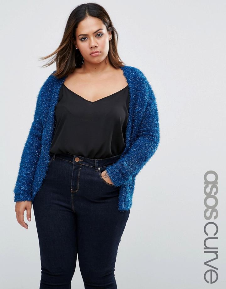 Asos Curve Cardigan In Tinsel Yarn - Multi