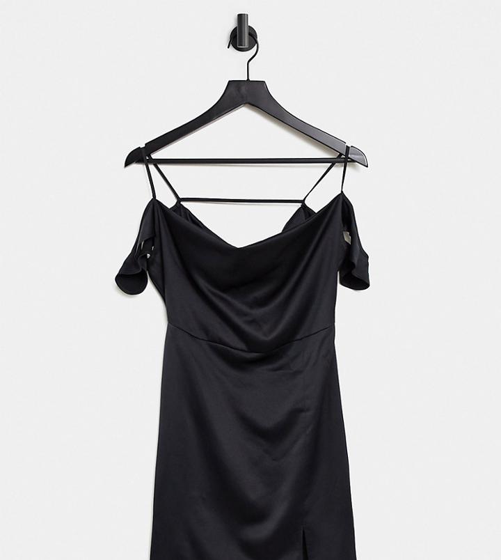 Missguided Petite Cowl Neck Mini Dress In Black