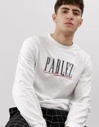 Parlez Johnson Long Sleeve T-shirt With Embroiderd Sport Script Logo In White - White
