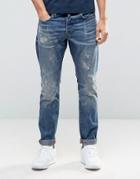 G-star 3301 Tapered Jeans Dark Aged Restored Distressed 86 - Blue