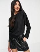 Jdy Bina 3/4 Sleeve Loungewear Top In Black - Part Of A Set