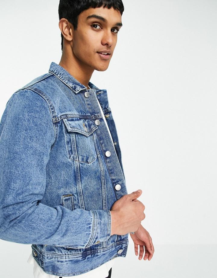 New Look Denim Jacket In Light Blue Wash-blues