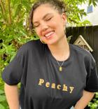 Heartbreak Plus 'peachy' Graphic T-shirt In Black