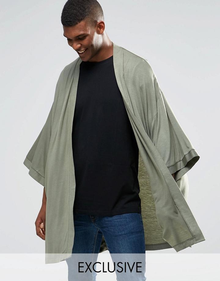 Reclaimed Vintage Relaxed Kimono - Khaki