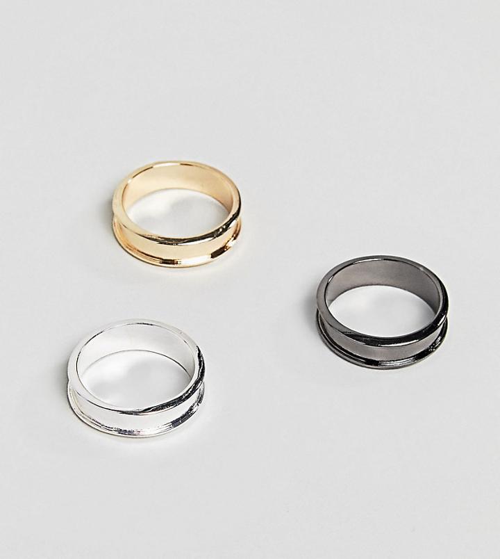 Reclaimed Vintage Inspired Band Rings In 3 Pack Exclusive To Asos - Multi