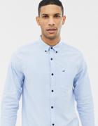 Hollister Icon Logo Button Down Oxford Shirt Slim Fit In Light Blue - Blue