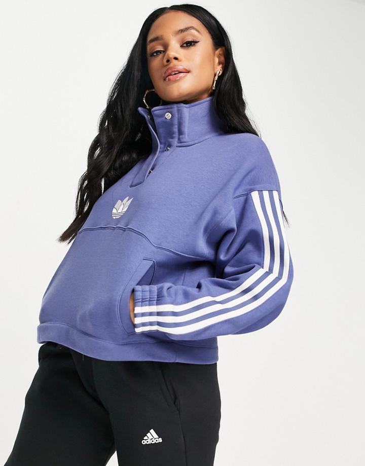Adidas Originals Long Sleeve Sweatshirt In Blue-blues