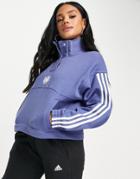 Adidas Originals Long Sleeve Sweatshirt In Blue-blues