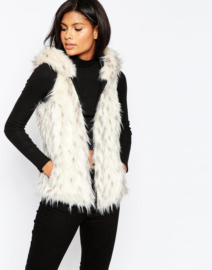 Only Faux Fur Vest - Oatmeal