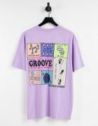 Crooked Tongues T-shirt With Groove Box Print In Purple