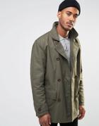 Farah Double Breasted Coat - Green