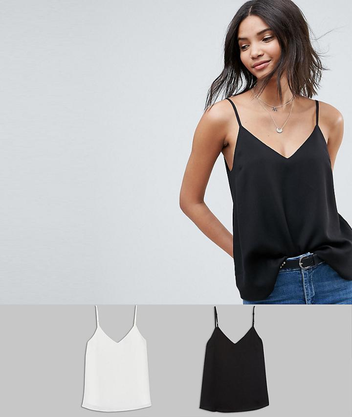 Asos Design Swing Cami With Double Layer 2 Pack - Multi
