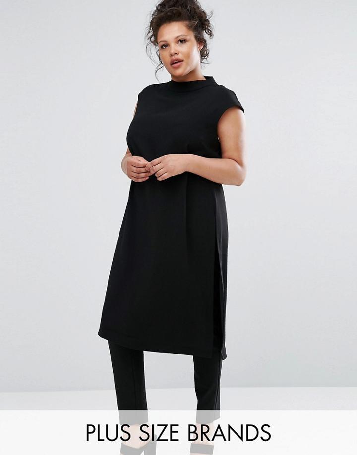 Elvi Black Sleeveless Tunic - Black