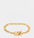 Asos Design 14k Gold Plated Chain Bracelet With Square T-bar In Gold Tone
