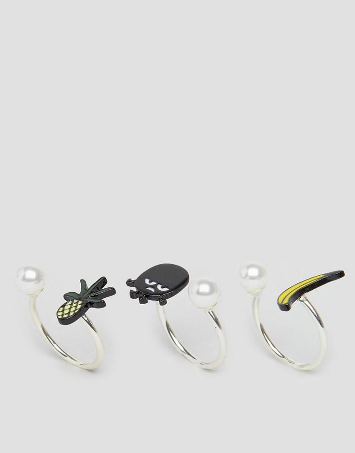 Monki Novelty Ring Pack - Silver